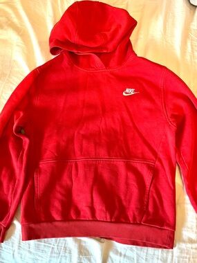Nike Red Pullover Hoodie with White Swoosh